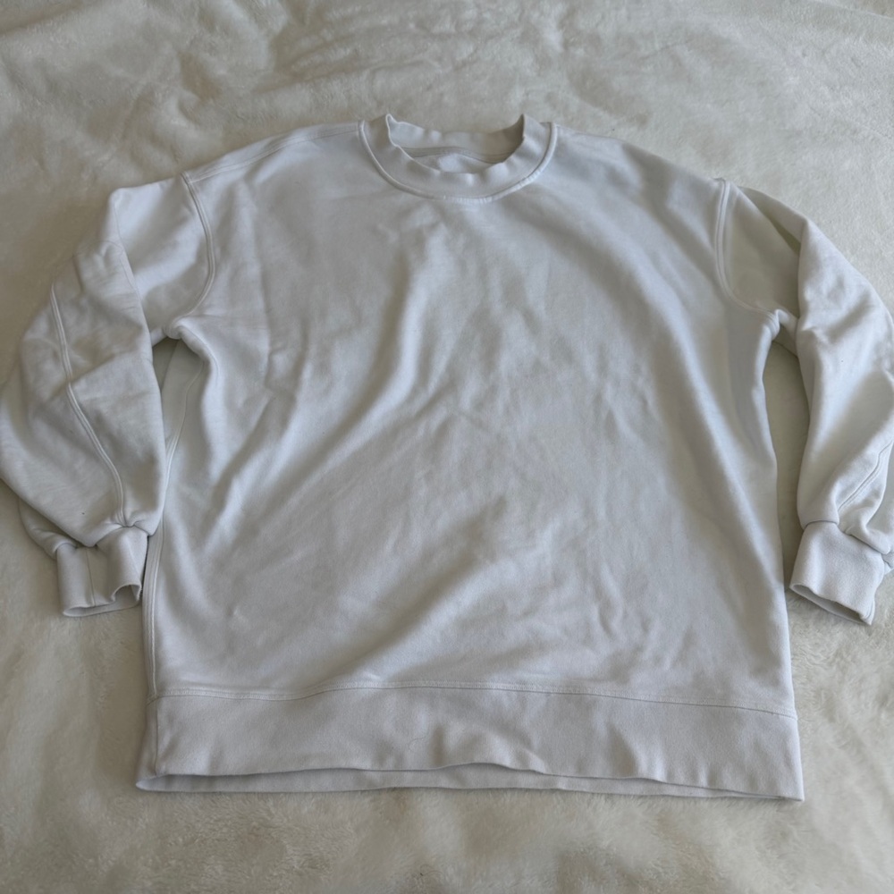 Lululemon Perfectly Oversized Crewneck White Size 4 - Picture 1 of 10